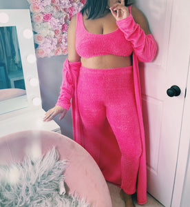 Pink Comfy Fuzzy 3 Piece Set